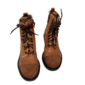 L’idea Studded Toe Ankle Combat Boots